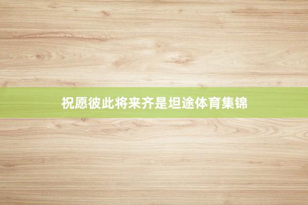 祝愿彼此将来齐是坦途体育集锦