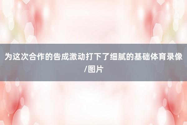 为这次合作的告成激动打下了细腻的基础体育录像/图片