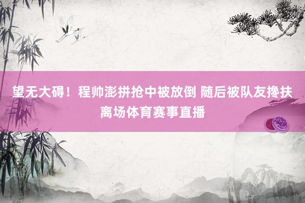 望无大碍！程帅澎拼抢中被放倒 随后被队友搀扶离场体育赛事直播