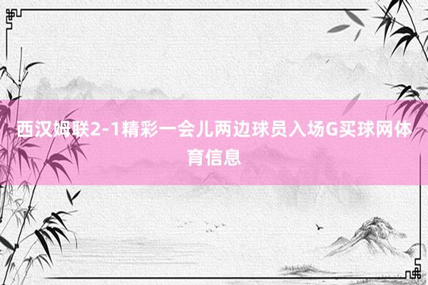 西汉姆联2-1精彩一会儿两边球员入场G买球网体育信息