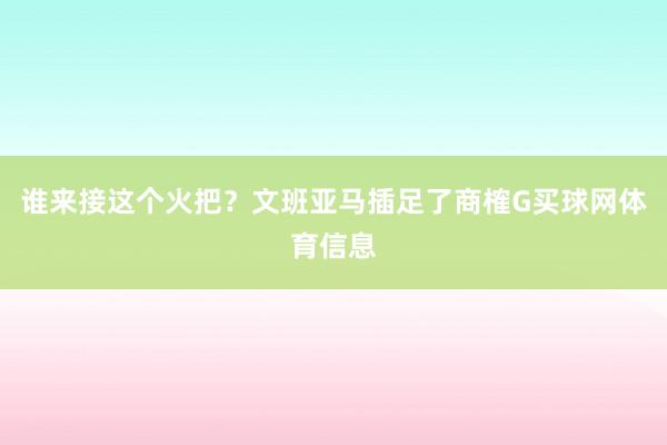 谁来接这个火把？文班亚马插足了商榷G买球网体育信息