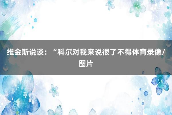 维金斯说谈：“科尔对我来说很了不得体育录像/图片