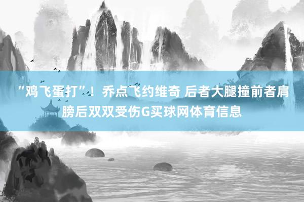 “鸡飞蛋打”！乔点飞约维奇 后者大腿撞前者肩膀后双双受伤G买球网体育信息