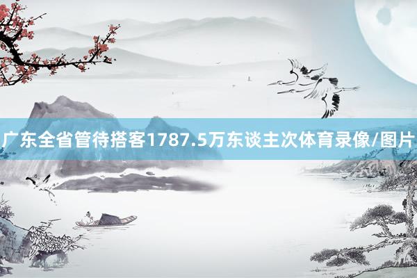 广东全省管待搭客1787.5万东谈主次体育录像/图片