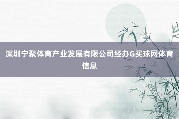 深圳宁聚体育产业发展有限公司经办G买球网体育信息