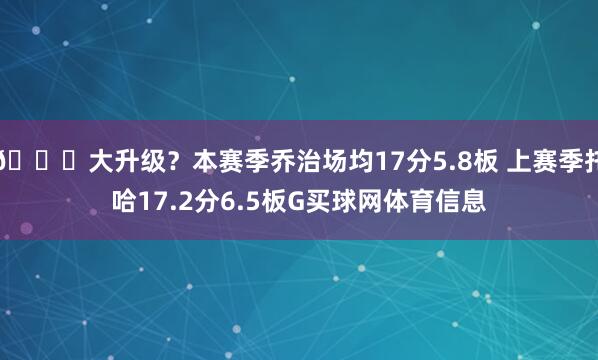 👀大升级？本赛季乔治场均17分5.8板 上赛季托哈17.2分6.5板G买球网体育信息