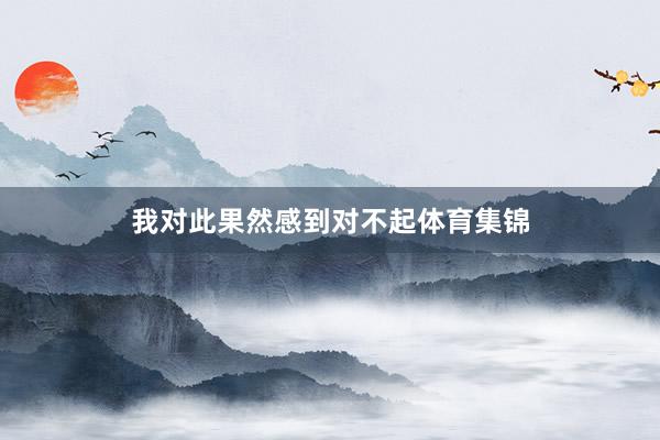 我对此果然感到对不起体育集锦