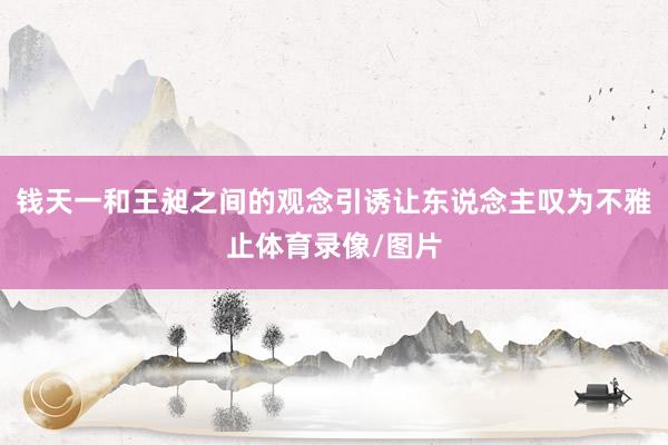 钱天一和王昶之间的观念引诱让东说念主叹为不雅止体育录像/图片