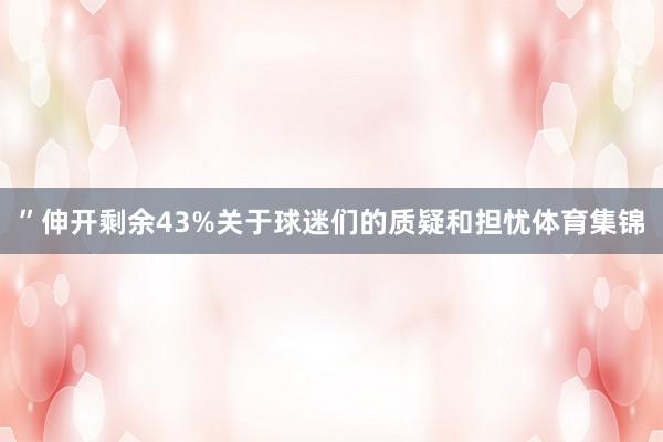 ”伸开剩余43%关于球迷们的质疑和担忧体育集锦