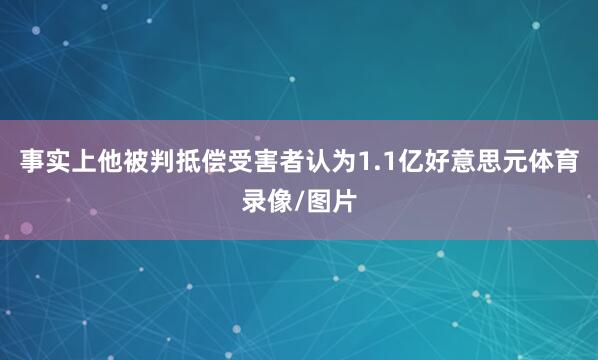 事实上他被判抵偿受害者认为1.1亿好意思元体育录像/图片