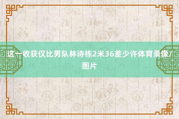 这一收获仅比男队林诗栋2米36差少许体育录像/图片