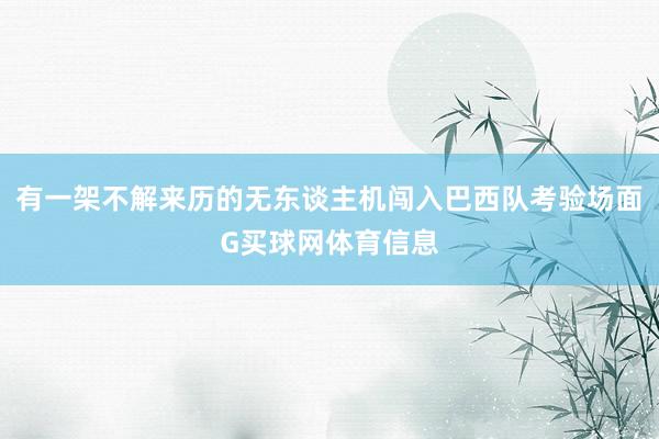 有一架不解来历的无东谈主机闯入巴西队考验场面G买球网体育信息