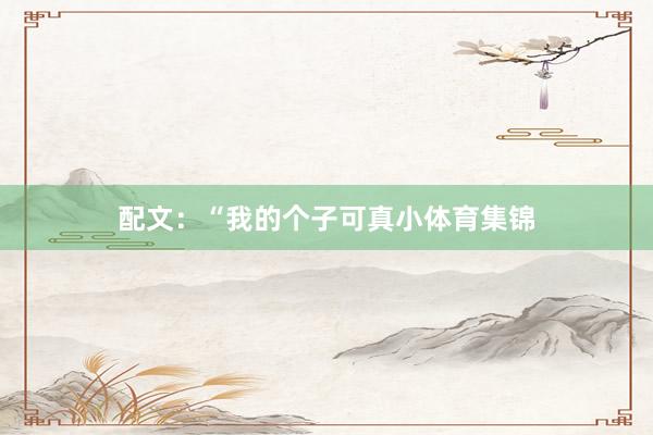 配文:“我的个子可真小体育集锦