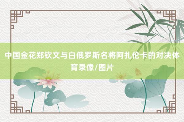 中国金花郑钦文与白俄罗斯名将阿扎伦卡的对决体育录像/图片