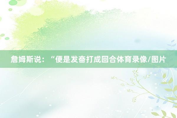 詹姆斯说：“便是发奋打成回合体育录像/图片