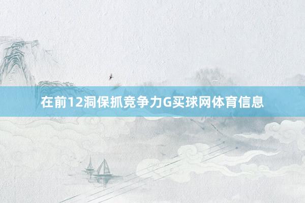在前12洞保抓竞争力G买球网体育信息