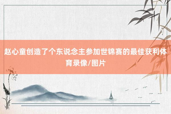 赵心童创造了个东说念主参加世锦赛的最佳获利体育录像/图片