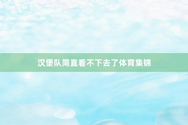 汉堡队简直看不下去了体育集锦