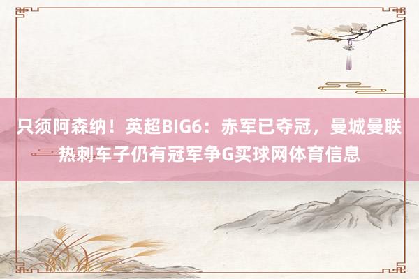 只须阿森纳！英超BIG6：赤军已夺冠，曼城曼联热刺车子仍有冠军争G买球网体育信息