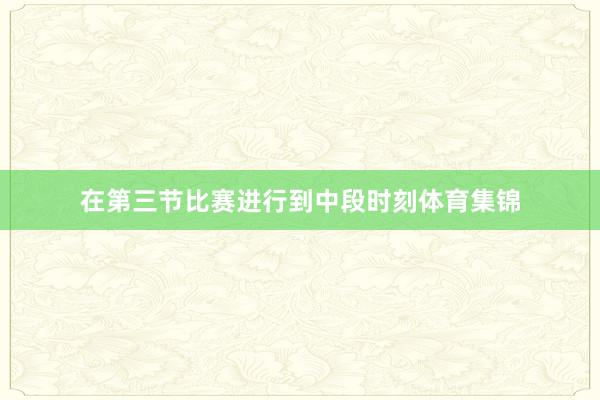在第三节比赛进行到中段时刻体育集锦