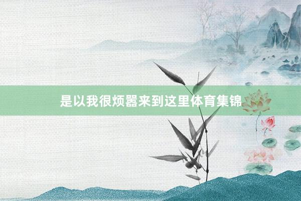 是以我很烦嚣来到这里体育集锦