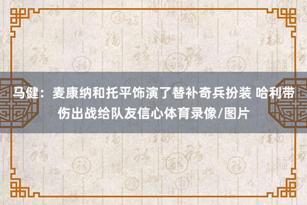马健：麦康纳和托平饰演了替补奇兵扮装 哈利带伤出战给队友信心体育录像/图片