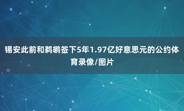 锡安此前和鹈鹕签下5年1.97亿好意思元的公约体育录像/图片