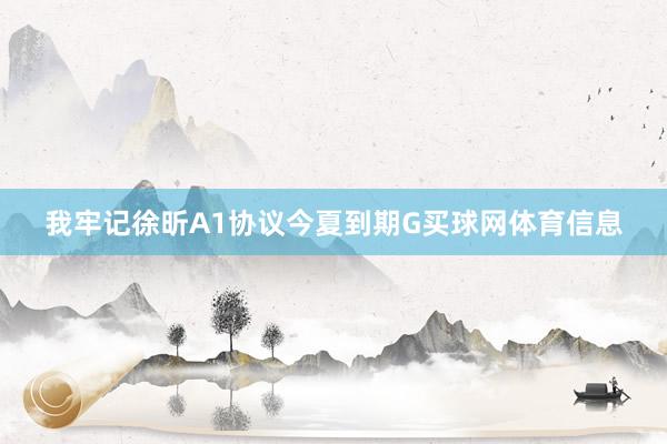 我牢记徐昕A1协议今夏到期G买球网体育信息